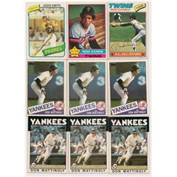 Lot of Misc Baseball Stars - 1976 Carew, 1980 Ozzie Smith