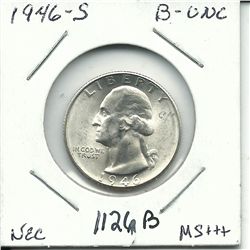 1946-S Silver Washington Quarter BU