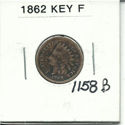 1862 Indian Head Cent Key Date Fine