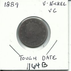 1889 Liberty Head V Nickel VG