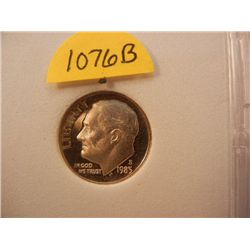 1985 S Proof Cameo Roosevelt Dime SGS PR 70CAM Graded by SGS