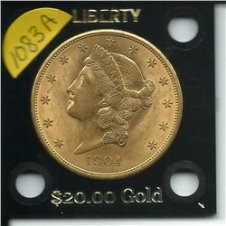 1904-P Liberty Head $20 Dollar Gold Double Eagle MS-63+