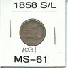 1858 Flying Eagle Cent - Small Letters MS-61