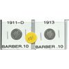 Image 1 : Two Barber Dimes 1911-D & 1913