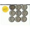 Image 1 : 9 Mixed Dates of Mercury Dimes