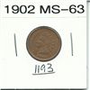 Image 1 : 1902 Indian Head Cent MS- 63