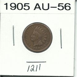 1905 Indian Head Cent AU-56