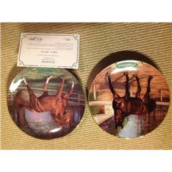 Danbury Mint Plates of Secretariat and Seabiscuit