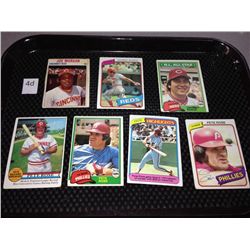Lot of 7 - Johnny Bench, Pete Rose, Joe Morgan