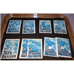 1969 Topps Football Mini Card Stamps Album Lot of 9
