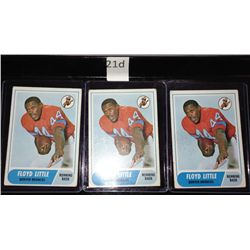 1968 Topps Floyd Little Lot of 3 Rookie Cards