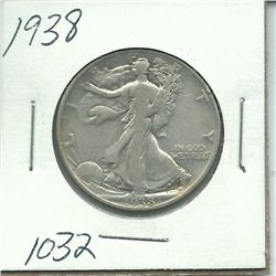 1938 Walking Liberty  Half Dollar