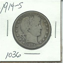 1914-S Barber Half Dollar