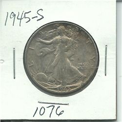 1945-S Walking Liberty Half Dollar