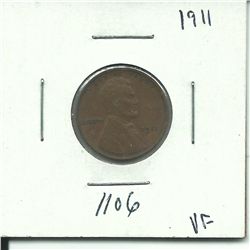 1911 Lincoln Wheat Cent Vf