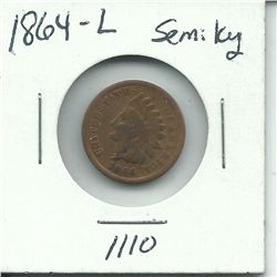 1864-L Indian Head  Cent Semi Key Date