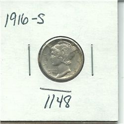 1916-S Mercury Dime