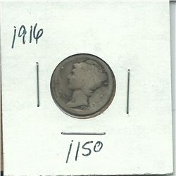 1916  Mercury Dime