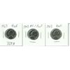 Image 1 : Three - 1963 Proof Nickels