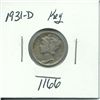 Image 1 : 1931-D Mercury Dime Key Date