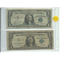 Two - 1957 One Dollar Silver Certificates