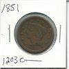 Image 1 : 1851 Coronet Head Large Cent