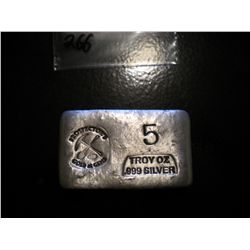 5 troy ounce silver bar, old pour/loaf pour style, made by Colorado local refiner!!Very Collectible!