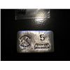 Image 1 : 5 troy ounce silver bar, old pour/loaf pour style, made by Colorado local refiner!!Very Collectible!