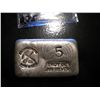 Image 1 : 5 troy ounce silver bar, old pour/loaf pour style, made by Colorado local refiner!!Very Collectible!