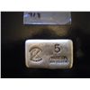 Image 1 : 5 troy ounce silver bar, old pour/loaf pour style, made by Colorado local refiner!!Very Collectible!