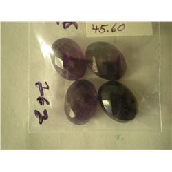 45.60 carat package of 4 Amethyst Diamond cut ovals