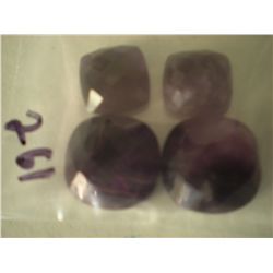 41.95 carat package of 4 Amethyst Diamond cut squares