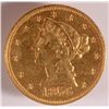 Image 1 : 1856 5.00 LIBERTY GOLD NO MOTTO MS62 (CLEANED)