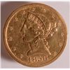 Image 1 : 1856-S 5.00 LIBERTY GOLD NO MOTTO SCARCE DATE XF/AU