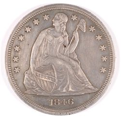 1846 SEATED LIBERTY DOLLAR, AU