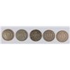 Image 2 : (5) 1868 THREE CENT NICKEL