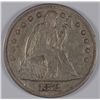 Image 1 : 1872 SEATED DOLLAR AU-50 FULL EAGLE FEATHERS ON REVERSE, WELL STRUCK