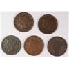 Image 1 : (4) 1845 (1) 1843 LARGE CENTS