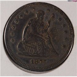 1877 SEATED QUARTER VF