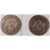 Image 2 : (2) SEATED HALF DOLLARS (56-O, 57)