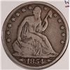Image 1 : 1854 SEATED HALF DOLLAR VG/F