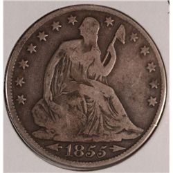 1855-O SEATED HALF DOLLAR VG