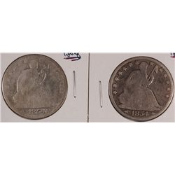 (2) SEATED HALF DOLLARS (54, 54-O)