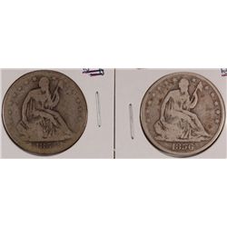 (2) SEATED HALF DOLLARS (55, 56)