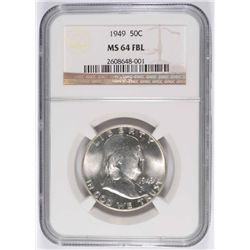 1949 FRANKLIN HALF DOLLAR NGC MS-64 FBL