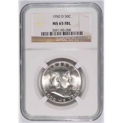 1950-D FRANKLIN HALF DOLLAR NGC MS-65 FBL