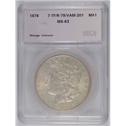 1878 7TF REV OF 79 MORGAN DOLLAR SEGS MS-63 (VAM-201)