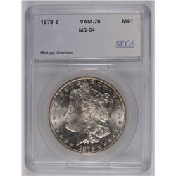 1878-S MORGAN DOLLAR SEGS MS-64 (VAM-28)