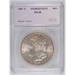 1881-S MORGAN DOLLAR SEGS MS-66 (DOUBLE DATE)
