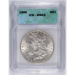 1886 MORGAN DOLLAR ICG MS-63